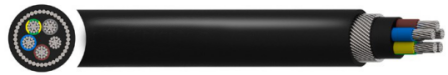 Черный кабель ХФФР медный бронированный, алюминиевый крест соединенный кабель полиэтилена